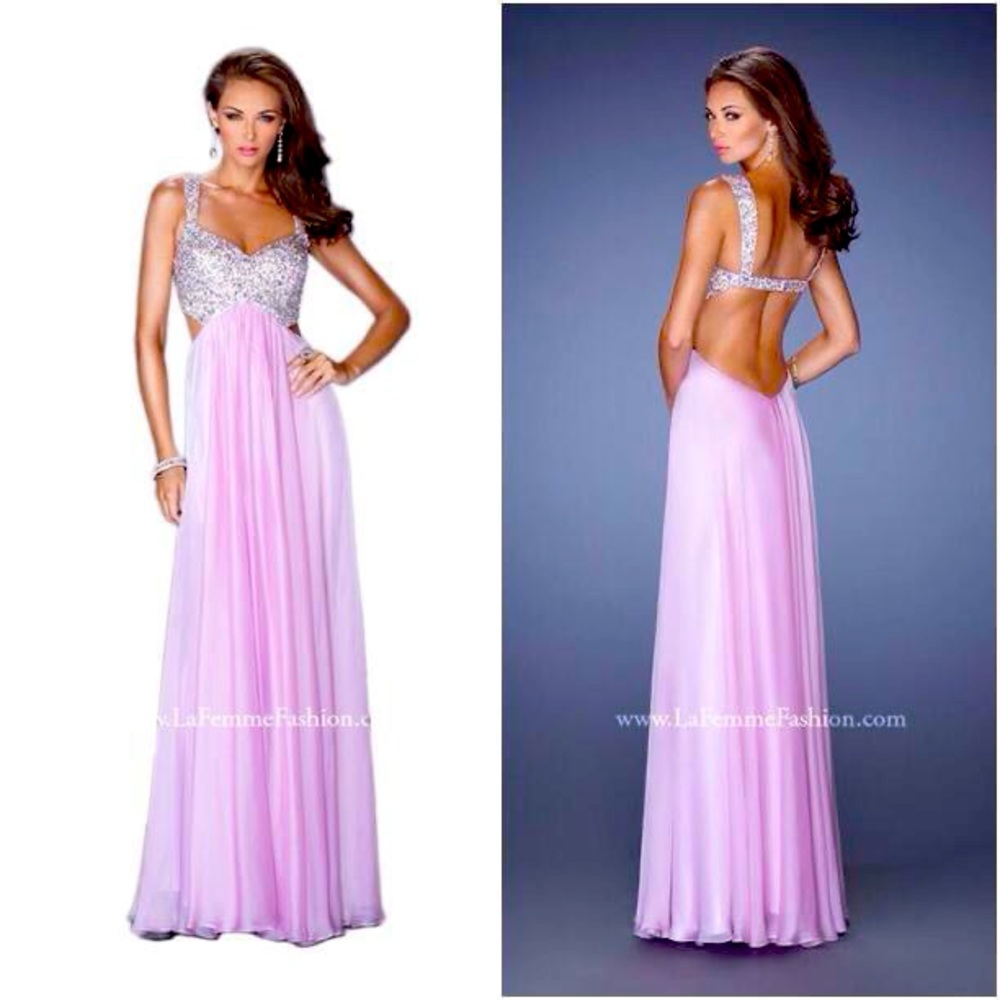 La femme Backless dress with crystals!
